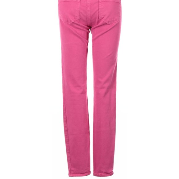 Paige Jeans Pink Straight Leg Cut Mid Rise Waist Size 25 #439 - Picture 4 of 4